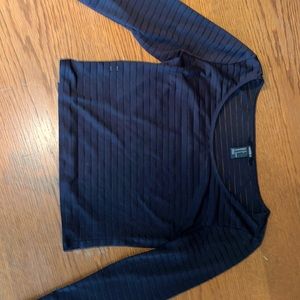 Horizontal see through striped crop top